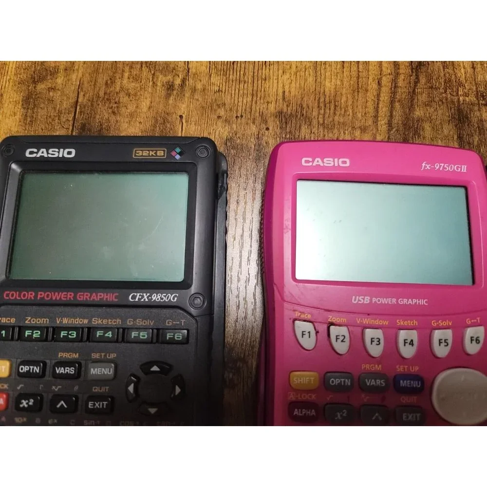 Lot Of 2 Casio Fx-9750GII Casio CFX-9850G Power Graphic Graphing Calculators